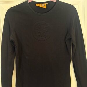 Tory Burch Black Top with Orange Tag size medium